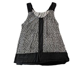 DKNY Animal Print Babydoll Black and White Women's Size Large
